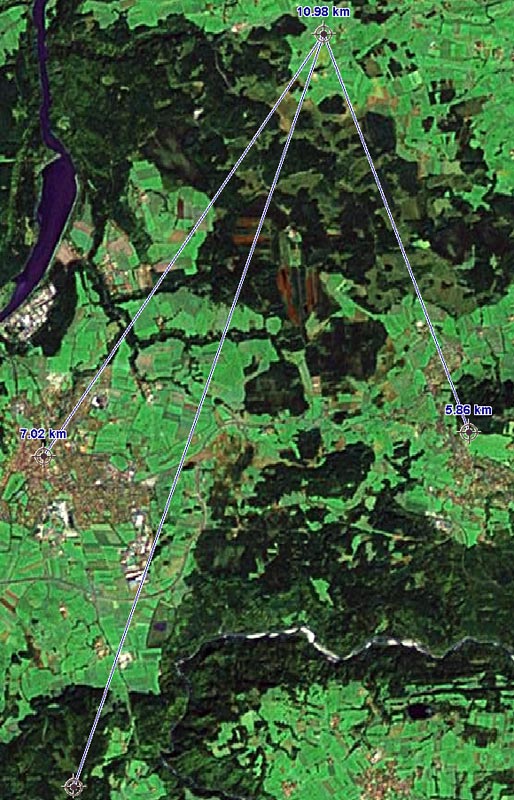 Satelliten-Ansicht der 3 Standorte